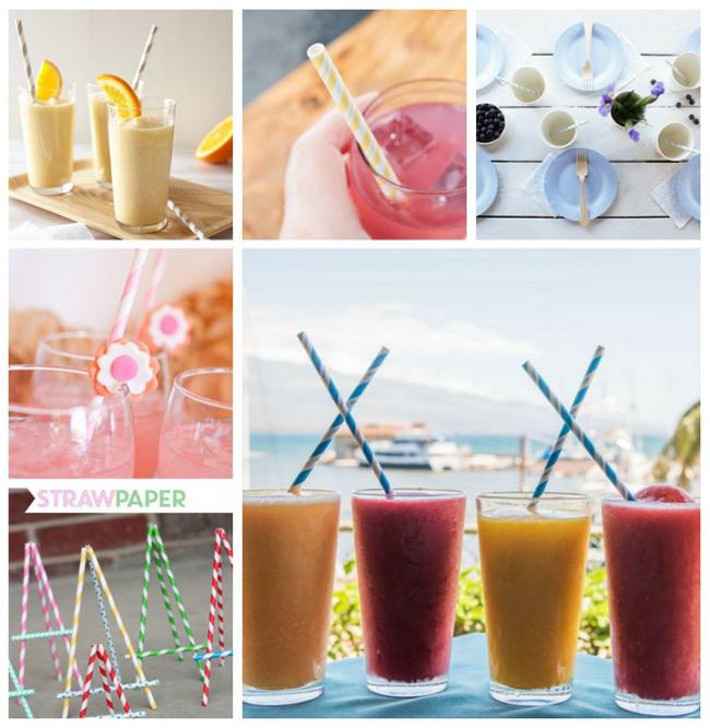 Striped Straw Paper FDA Approved Ink Striped Straw Paper 100% Chemical Free Recyclable 60gsm 120gsm