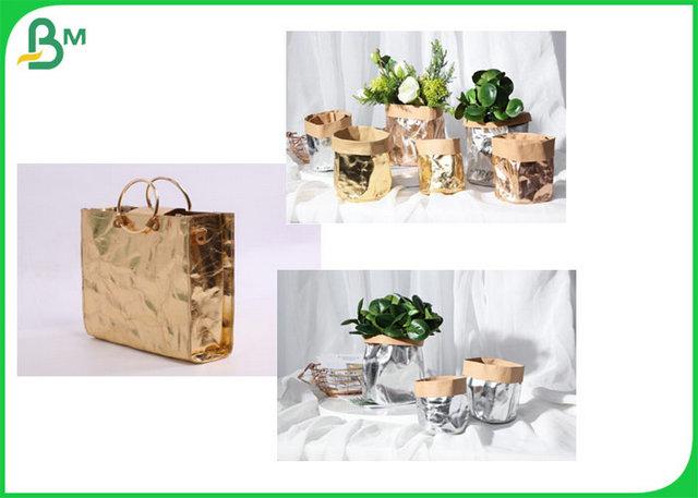 100% Recyclable Gold Color Washable Kraft Fabric For Making Women Wallet