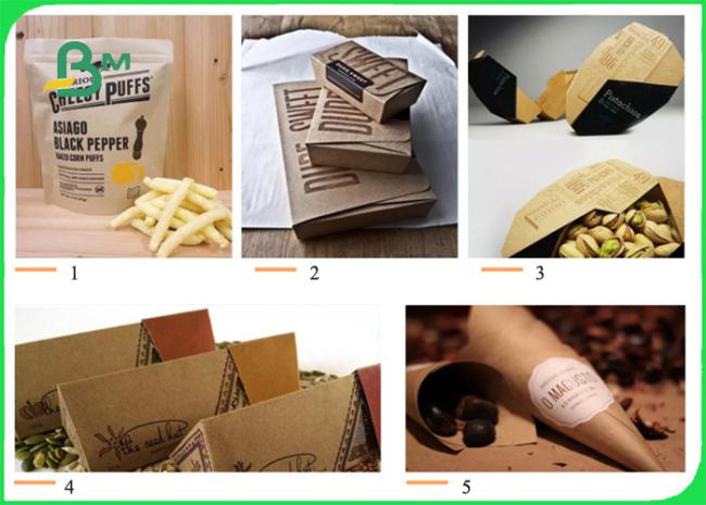 60g 150g 36'' White & Brown Kraft Paper In Rolls Coating PE Moistureproof