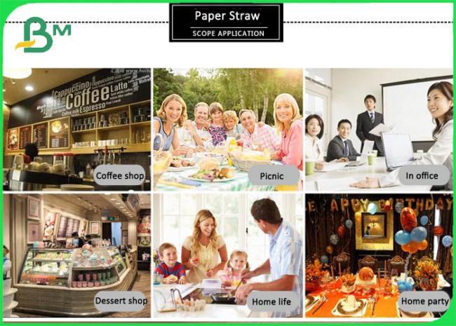 No Plastic Drinking Straws Paper Material 15mm White & Colored Paper No Plastic Drinking Straws Paper Material 15mm White & Colored Paper