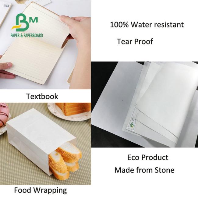 SGS Approved Eco Material White SP Paper 120G 145G 170G Matte Stone Paper Sheet SGS Approved Eco Material White SP Paper 120G 145G 170G Matte Stone Paper Sheet