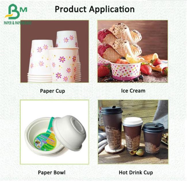 High Bulking 100% Wood Pulp Cupstock Based Paper 170 - 210 GSM Food Grade