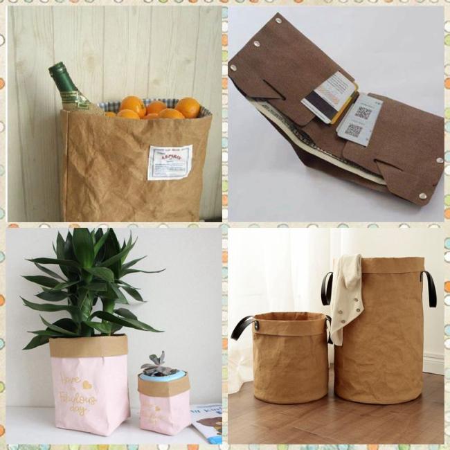 Non - toxic 0.3mm 0.55mm 0.8mm Printed Washable Kraft Paper For DIY Bags