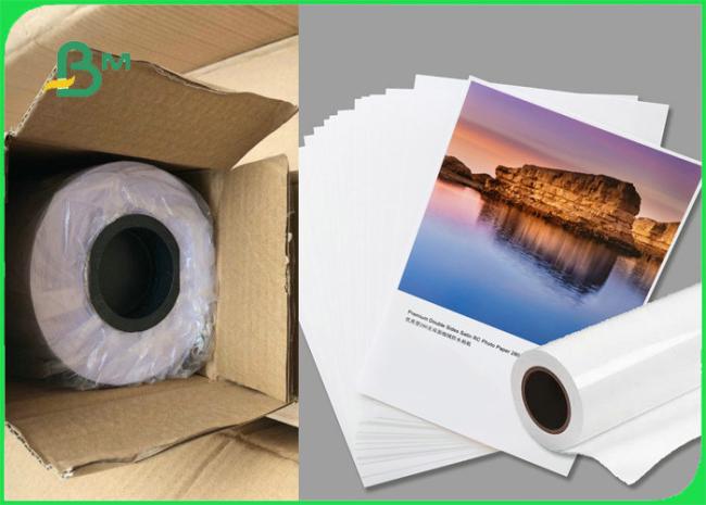 180gsm 230gsm Glossy / Satin Double Side Inkjet Paper For Poster 203mm x 65m 180gsm 230gsm Glossy / Satin Double Side Inkjet Paper For Poster 203mm x 65m