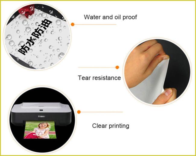 Self Adhesive Waterproof Inkjet Synthetic Paper For Label 80um 125um 150um Self Adhesive Waterproof Inkjet Synthetic Paper For Label 80um 125um 150um