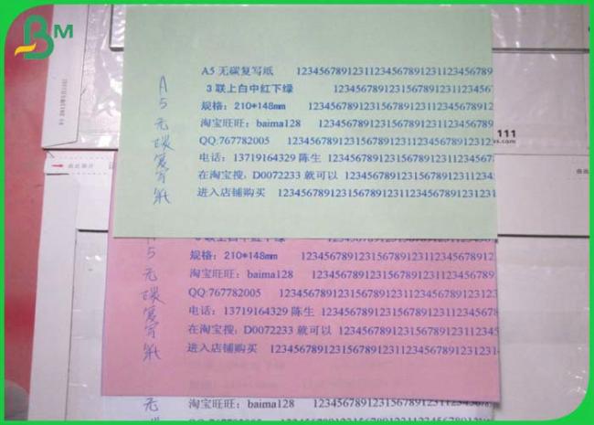 50g White blue Pink 3 Part Carbonless Paper For Making Invoice Pad 50g White blue Pink 3 Part Carbonless Paper For Making Invoice Pad