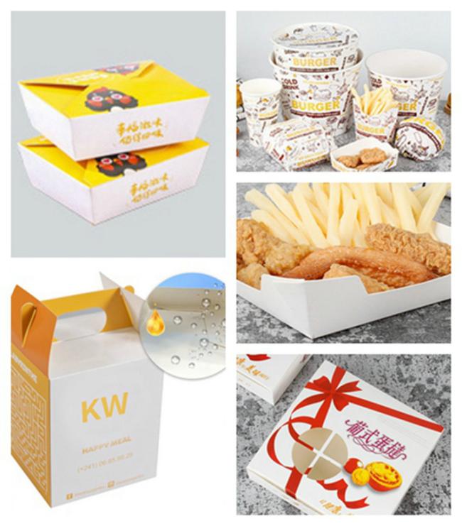 15g PE Coated 300g White Food Grade Paper For Lunch Burger Packing Box 15g PE Coated 300g White Food Grade Paper For Lunch Burger Packing Box