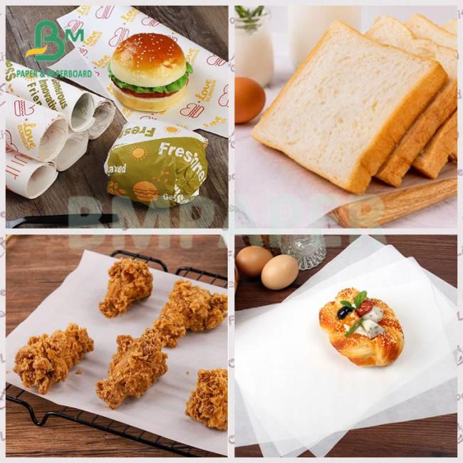 38grs Recyclable Food Grade White Kraft Oil proof Paper Roll 38grs Recyclable Food Grade White Kraft Oil proof Paper Roll