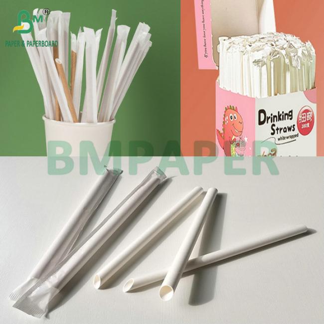 Smooth High Strength 24gsm 28gsm White Kratf Paper For Straw Wrapping Smooth High Strength 24gsm 28gsm White Kratf Paper For Straw Wrapping