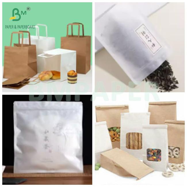 Smooth Food Grade 70 - 150 GSM White Bleached Kraft Paper Roll 15 Inch x 1000ft Smooth Food Grade 70 - 150 GSM White Bleached Kraft Paper Roll 15 Inch x 1000ft