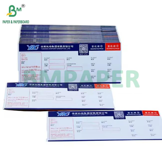 175g Custom Thermal Airline Flight Tickets Boarding Pass Paper 18.8cm x 8.3cm 175g Custom Thermal Airline Flight Tickets Boarding Pass Paper 18.8cm x 8.3cm