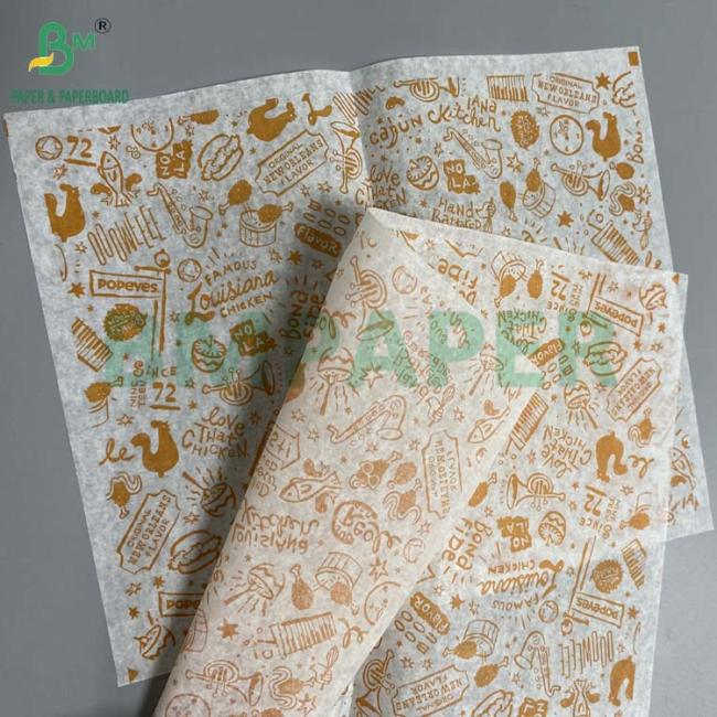 30gsm 40gsm Hamburger Wrapping Paper For Food Snacks Pouches Wax Coated Oil Water Proof 30gsm 40gsm Hamburger Wrapping Paper For Food Snacks Pouches Wax Coated Oil Water Proof