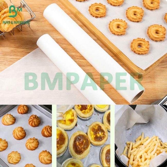 Food Safe 40gsm 50gsm Silicone Oven Baking Paper White Greaseproof Food Safe 40gsm 50gsm Silicone Oven Baking Paper White Greaseproof