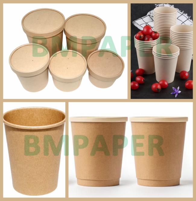 Food Grade Kraft 320gsm + 20g PE Coated Paper For Coffee Cup High Bulk 900mm Food Grade Kraft 320gsm + 20g PE Coated Paper For Coffee Cup High Bulk 900mm
