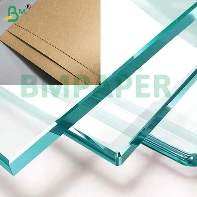 Anti-Abrasion Interleave Paper Unbleached 120gsm Kraft Sheets for Sensitive Glass Panels Anti-Abrasion Interleave Paper Unbleached 120gsm Kraft Sheets for Sensitive Glass Panels