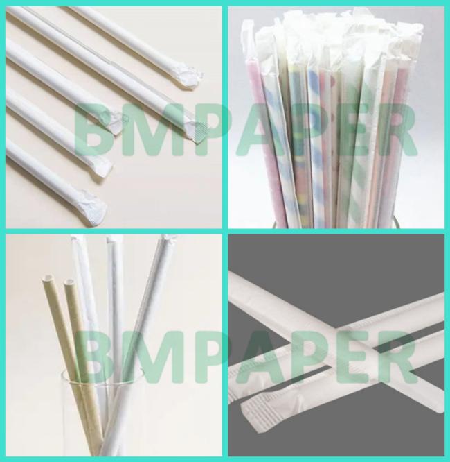 24gsm 28gsm Straw Wrapping Paper For Drinks Industry 29MM 33MM High Strength 24gsm 28gsm Straw Wrapping Paper For Drinks Industry 29MM 33MM High Strength