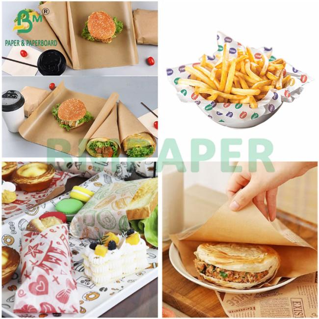 Anti-grease 35GSM 40GSM Oilproof Paper Kit 5 Kit 7 for Sandwich Packaging Anti-grease 35GSM 40GSM Oilproof Paper Kit 5 Kit 7 for Sandwich Packaging