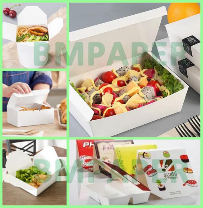 270g+ 15g 1S PE White Lunch Paper Board For Take Away Boxes Food Grade 900mm 270g+ 15g 1S PE White Lunch Paper Board For Take Away Boxes Food Grade 900mm
