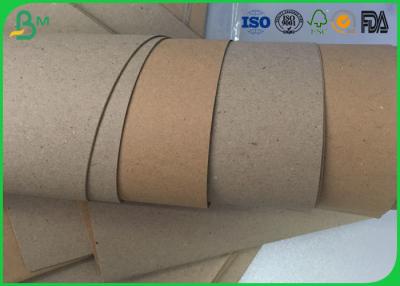 China Mixed Pulp High Stiff Brown Craft Paper Roll 80gsm - 140gsm For Corrugated Box for sale