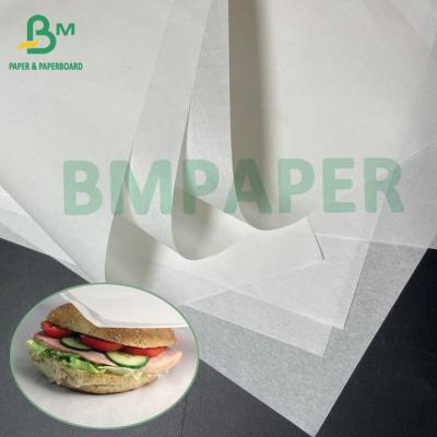 China 34 gm 40 gm 45 gm Rollo de papel blanco o marrón a prueba de grasa para embalaje de sándwiches en venta