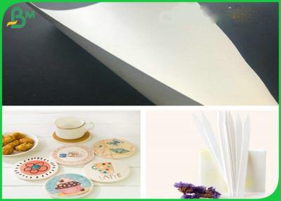 China rollo 1.2m m blanco del papel de la cartulina de 0.8m m 1m m que bebe el papel absorbente para la estera de la taza en venta