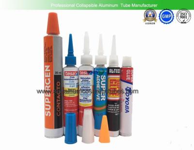 China Adhesive Glue Empty Aluminum Collapsible Tube , Aluminum Toothpaste Tube Chemical Packaging for sale