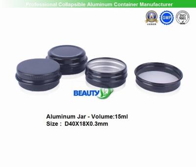China Matte Black color 30ml Cosmetic Packaging Face Body Care Cream Empty Aluminum Container Jars for sale
