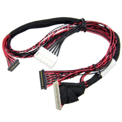 China 20pin 30pin Custom Cable Assemblies LCD LVDS Shield Flat Flexible for sale