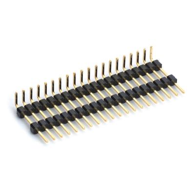 China Right Angle 2.54 Mm Pitch Pin Header Single Row PCB Connector for sale