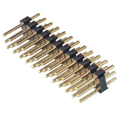 China Triple Row 2.54 Mm Pin Header Dip 2 Pin Male Header Connector For PCBA Industry for sale