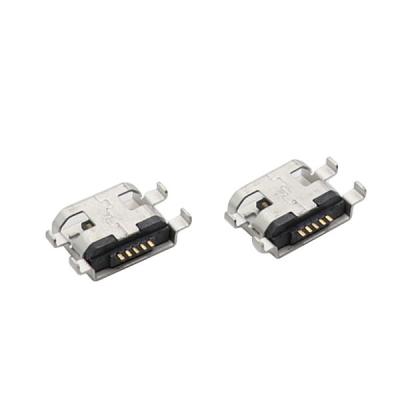 China Micro 5P Female Socket Mid Mount USB Connector 0.8mm Four Feet Dip Sinking Type for sale