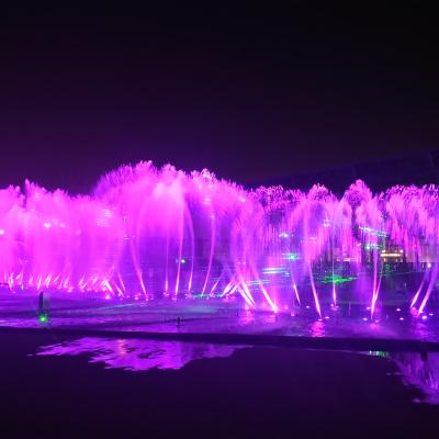 China Large Lake Water Floating Fountain With Dancing Speakers Colorful Water Lamps for sale