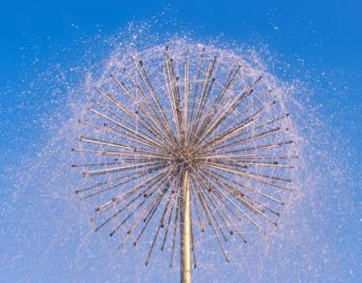 China Shining LED Lighted Stainless Steel Decorative Dandelion Water Fountain For Amusement Park for sale
