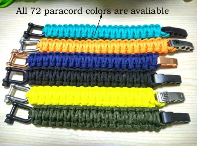Emergency Paracord Survival Bracelet with Metal Release Buckle for Outdoor Camping