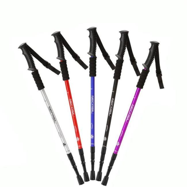 Outdoor Camping Hiking Walking Stick 3 Section Aluminum Alloy Trekking Pole