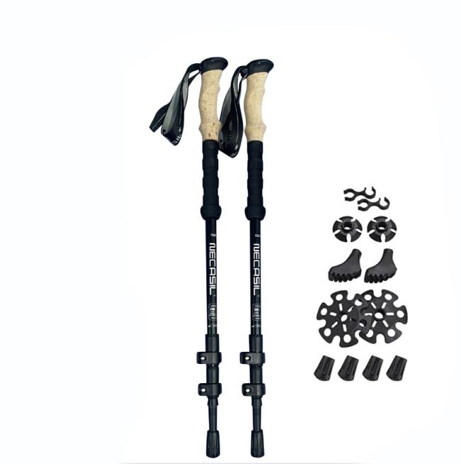 Outdoor Camping Adjustable Folding Trekking Pole Aluminum Walking Stick