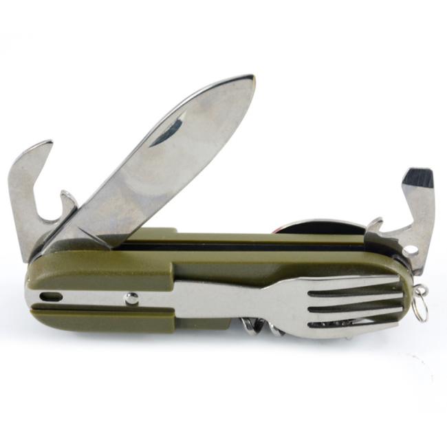 Portable Outdoor Camping Tableware Set Multifunction Stainless Steel Folding Knife Fork Spoon