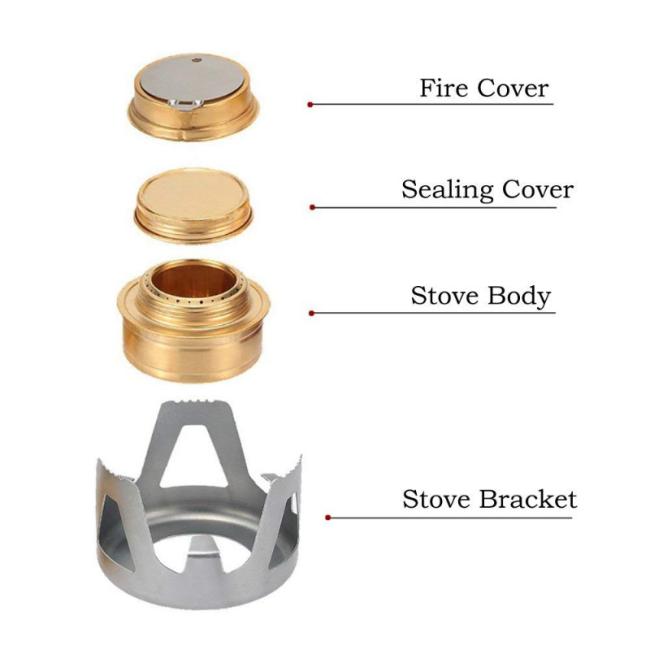 Outdoor Aluminum Portable Cooking Mini Spirit Burner Camping Picnic Alcohol Stove