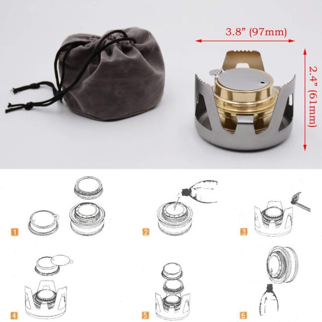 Outdoor Aluminum Portable Cooking Mini Spirit Burner Camping Picnic Alcohol Stove
