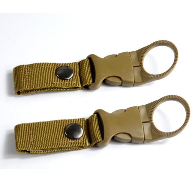 Outdoor Tactical Nylon Strap Keychain Water Bottler Holder Clip