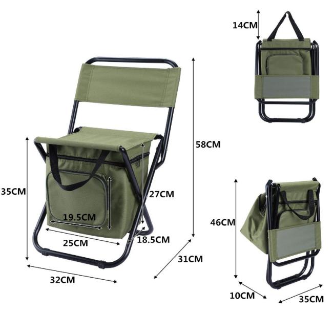 Camping Folding Chair Aluminum Alloy Portable Oxford Ultralight Chair for Outdoor