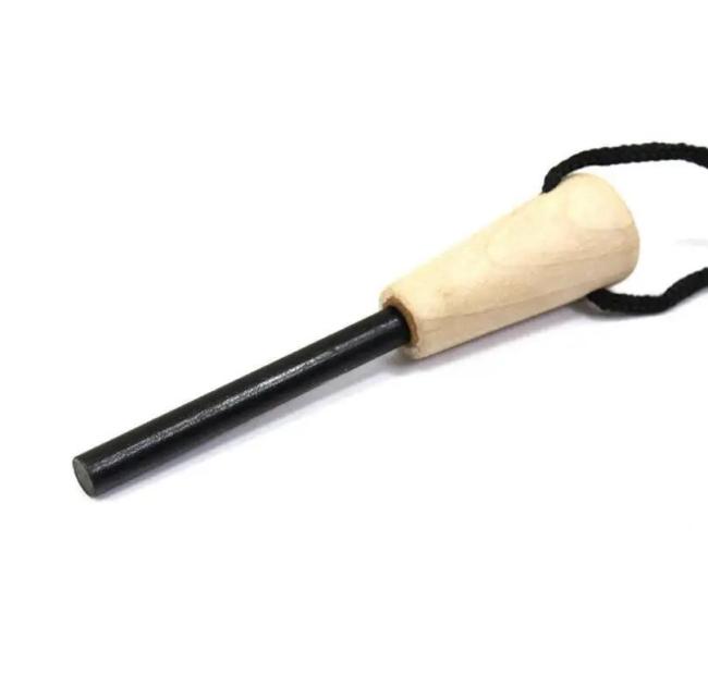 Outdoor Emergency Fire Starter Flint Steel Striker Ferro Rod with Wood Handle