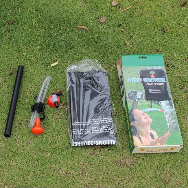 Outdoor Portable 20L Solar Heated Camping Shower PVC Beach Shower Water Bag