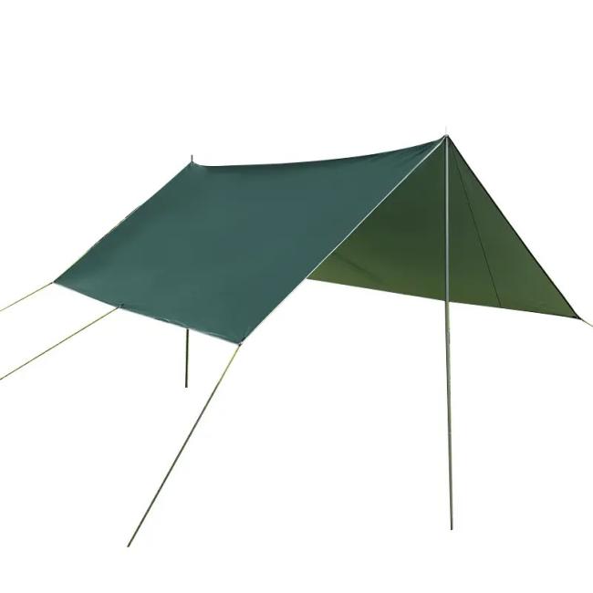 Polyester Camping Tent with Silver Coating Outdoor Waterproof Tent Rain Fly Tarp Sun Shade