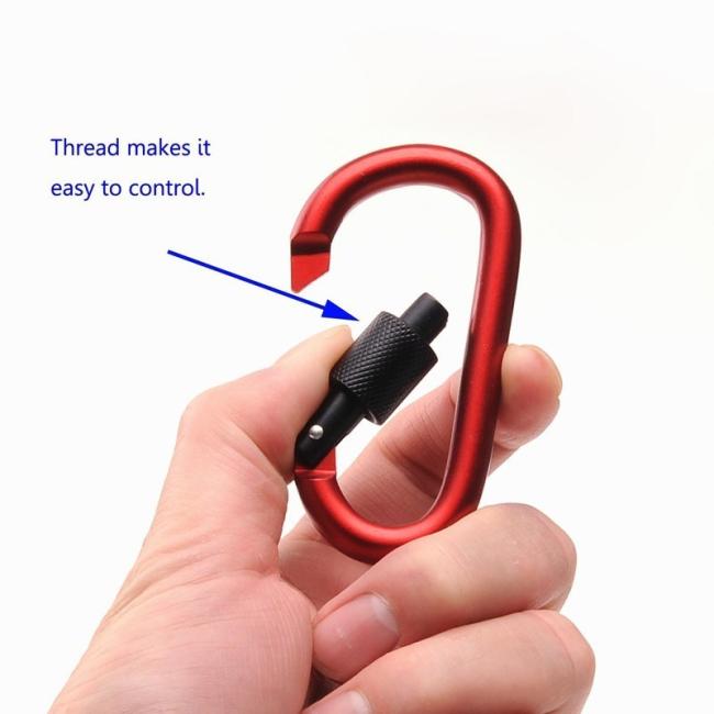 Outdoor Climbing Aluminum D Shape Carabiner Survival Keychain Carabiner Clip