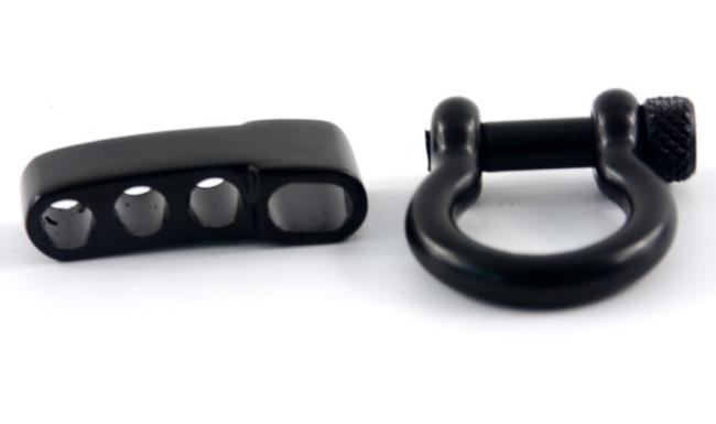 Stainless Steel Screw Bow Shackle 5mm Black Adjustable Paracord Shackle