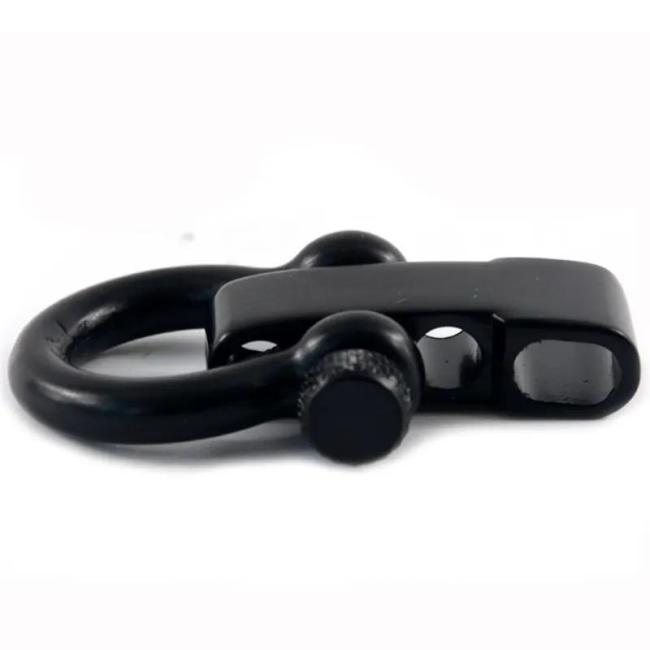 Stainless Steel Screw Bow Shackle 5mm Black Adjustable Paracord Shackle