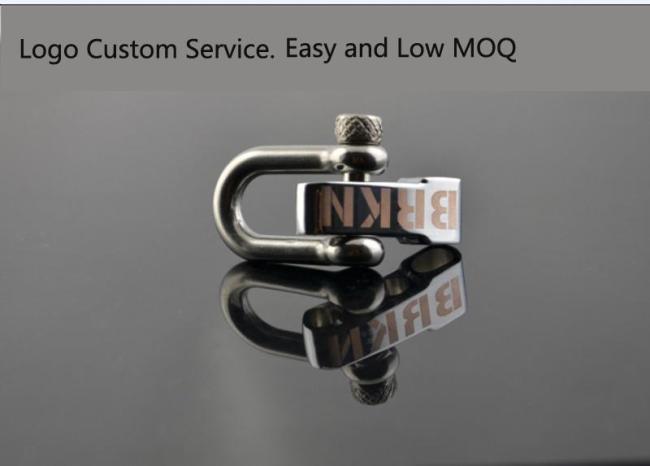 Stainless Steel Screw Bow Shackle 5mm Black Adjustable Paracord Shackle
