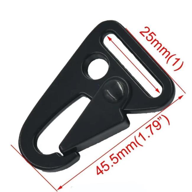 Zinc Alloy 25mm Keychain Snap Hook Black Carabiner HK Clip for Bags