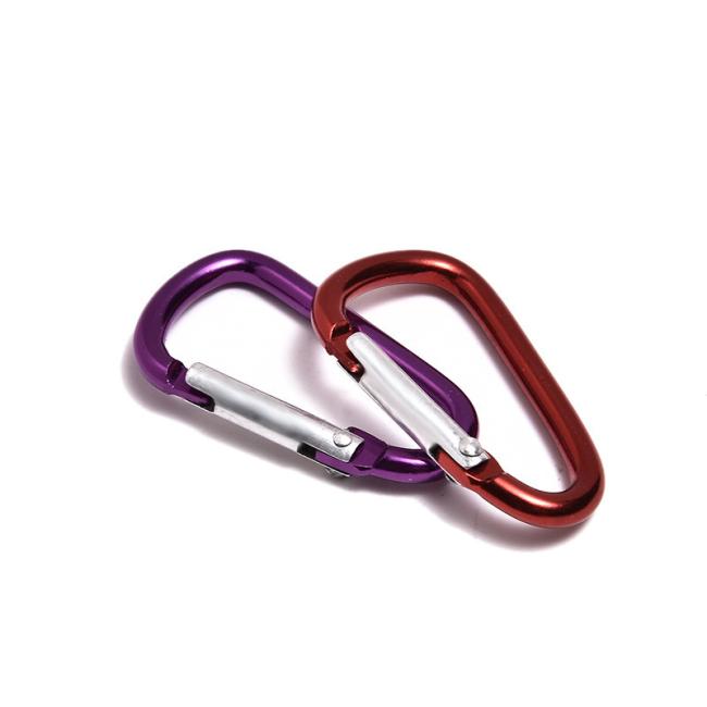5cm D Shape Aluminum Round Carabiner Outdoor Spring Snap Hooks